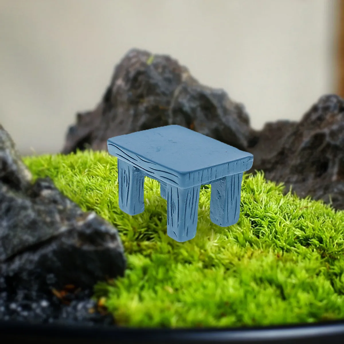 Simulated Resin Stool Miniature Green Chair Table Micro Landscape Plant Decor for Moss Bonsai Succulent Garden Decorations