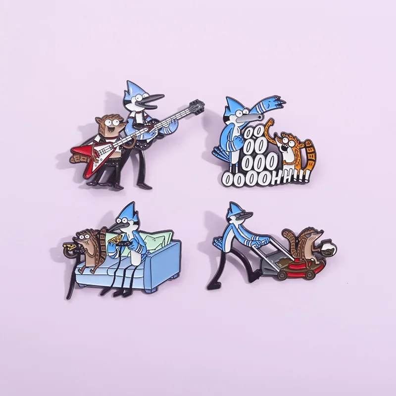 Cartoon Anime Blue Hair Brooch Metal Badge Collar Needle Clothing Accessories Chest Flower Silk Scarf Buckle Guitar Music Pin