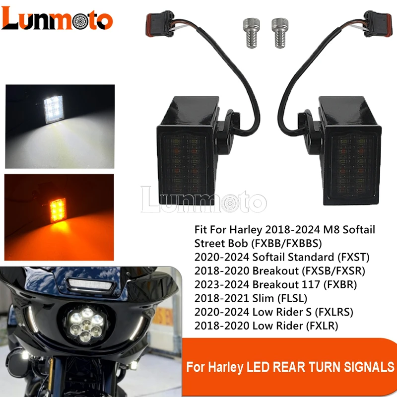 

Светодиодные передние поворотники для мотоциклов, металлические, для Harley Softail Low Rider ST FXLRST FXRST El Diablo 2022-2025