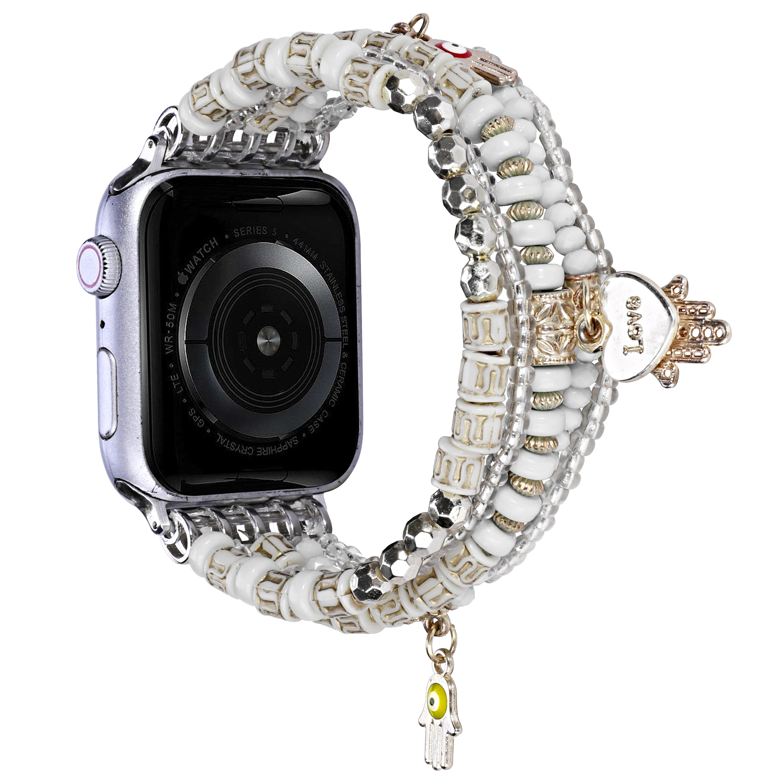 Harsband voor Apple Watch-band 49 46 42 45 44 41 40 mm elastische kralen Boheemse armband voor iWatch 11 10 9 8 7 6 5 4 SE Ultra 3