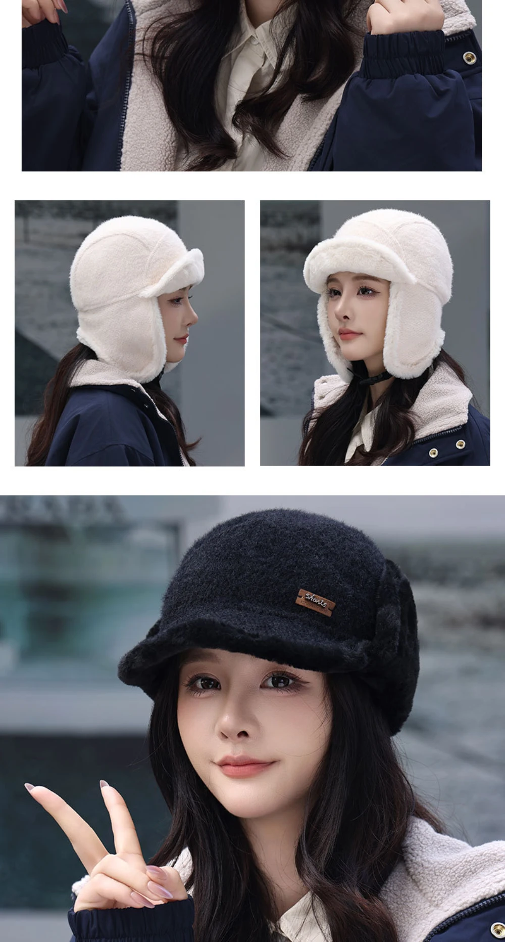 HT5022 Russische Hut Neue Dicke Warme Winter Htas für Männer Frauen Fleece Gefüttert Reit Hut Männlich Weiblich Schnee Ski Earflap Cap Bomber Hut – Detail 5
