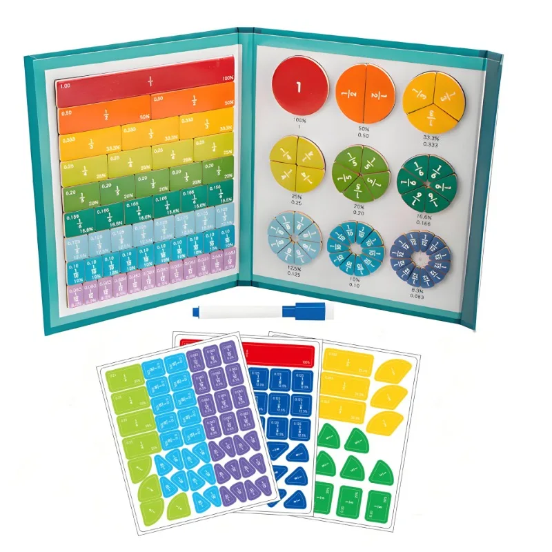 Magnetic Fraction Disc Demonstrator Cognitive Addition and Subtraction Math Teaching Aids