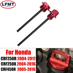 CNC 04-17 Motorcycle Red Aluminum Oil Dipstick Gauge Plugs For HONDA CRF450R CRF 450R 450 R 2004-2012 2013 2014 2015 2016 2017