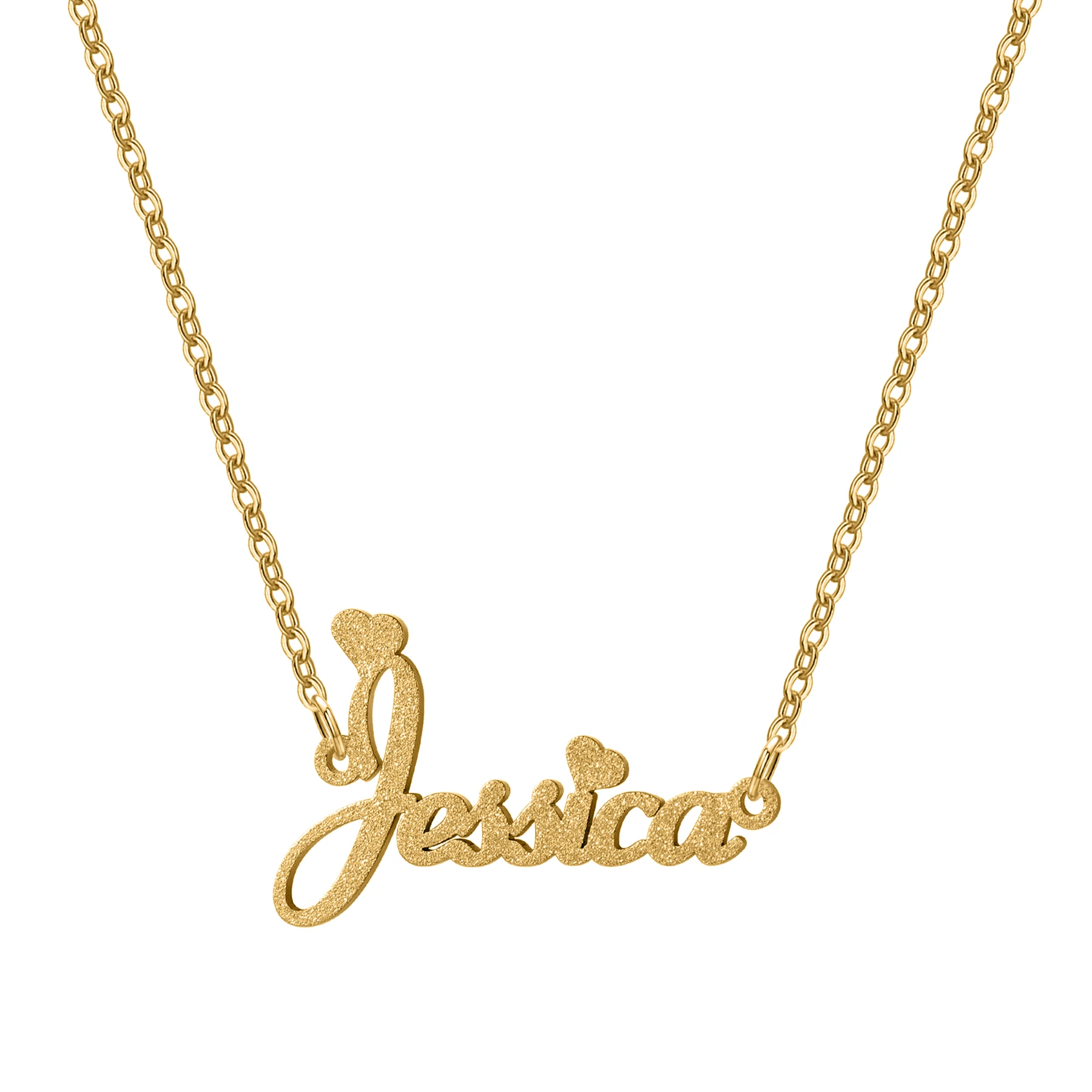 

Custom Gold Name Necklace Personalized Sparkling Glitter Effect Script Font Pendant Dainty Chain Jewelry Unique Christmas Love