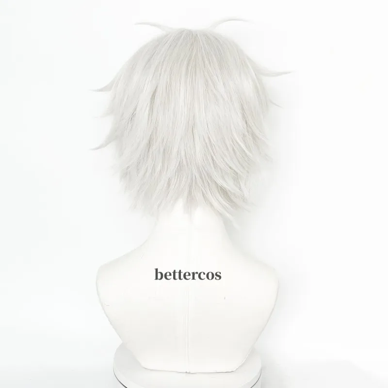 Gojo Satoru Cosplay Wigs Silver White Gojo Satoru Wig Heat Resistant Synthetic Hair Wigs