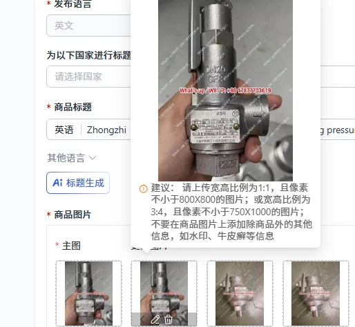 Zhongzhi  safety valve SV-1 diameter DN20DN25 setting pressure 0.24 and 0.28A17W-16P