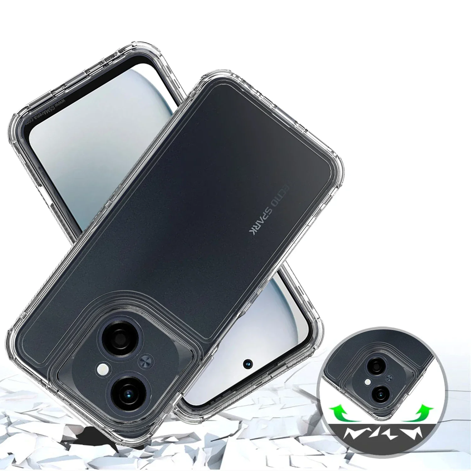 3 in1 Rugged Armor Shockproof Phone Case For Tecno Spark Go 1 6.67" Hard  Plastic TPU Frame Transparent Acrylic Back Cover Fundas - AliExpress  202192403