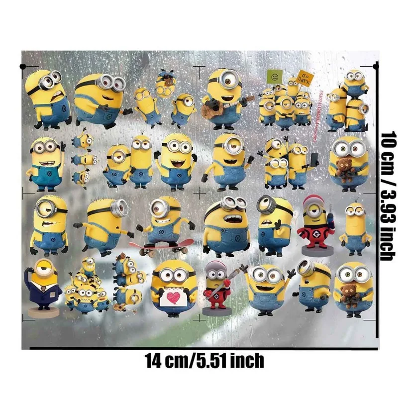 New Minions Despicable Me Kevin Bob Dave Cartoon Kawaii Hollow Three-dimensional Waterproof Sticker Creative UV Transfer Sticker - view 5