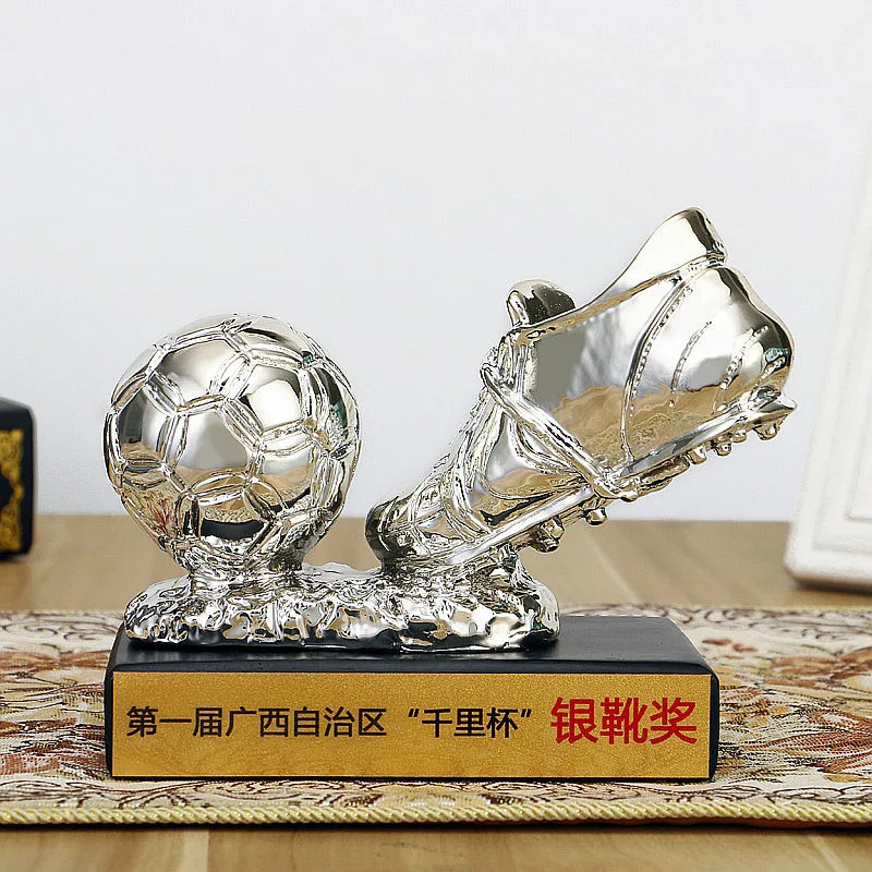 Resin Football Trophy Decoration New Striker Award Golden Shoe Trophy Football Championship Trophy Customization, Fans Souvenir