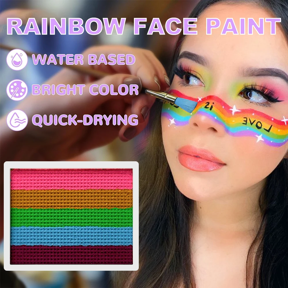 8G 12 Color Water Monochromatic Face Body Painting Palette Festive Washable face and body paint Makeup Costume Body Partie