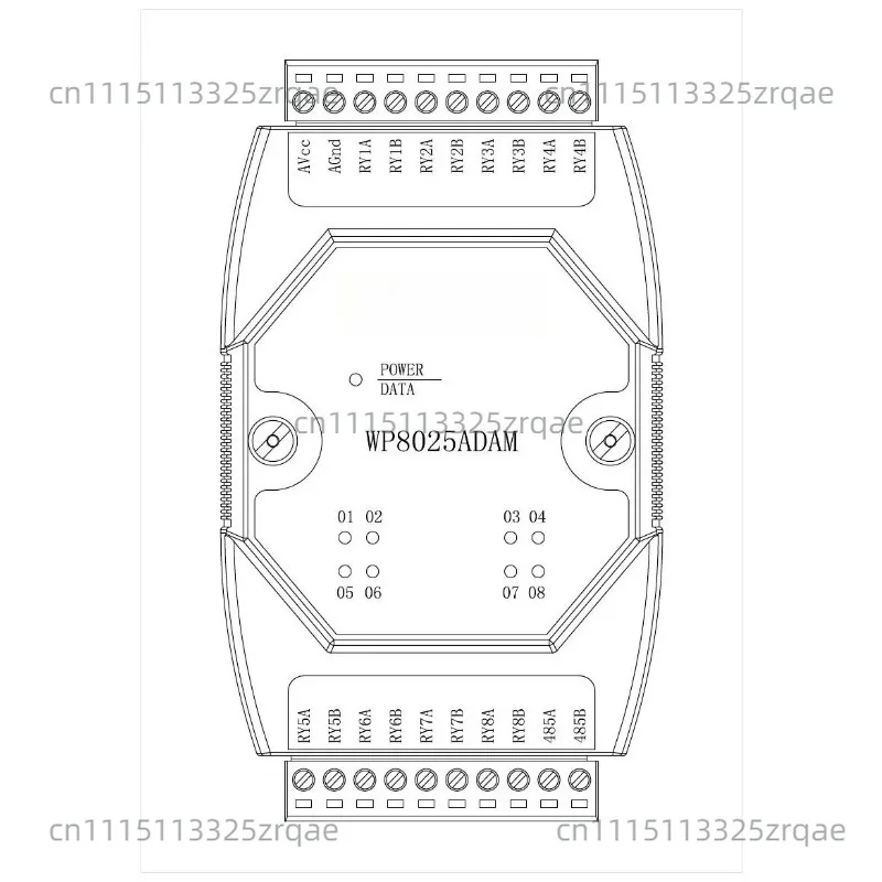 8RO Relay output module RS485 MODBUS RTU communication WP8025ADAM