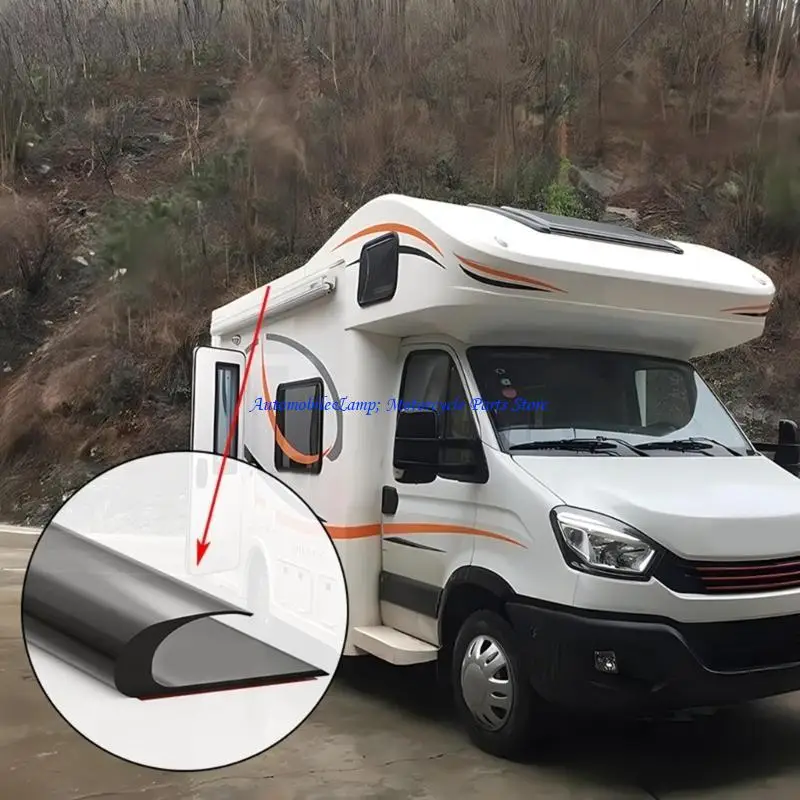 

H7BD Caravans Roof Rain Rain Gutter Силиконовый/TPE Water Channel Easy Установите дренажную систему крыши на мотометре