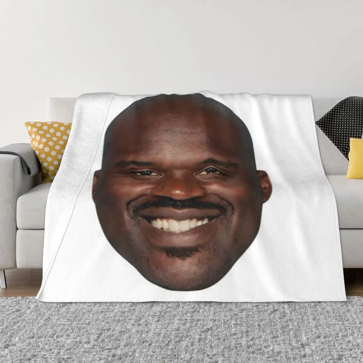 Shaq Head Decoración personalizada para el hogar Una manta de micropolar ultrasuave