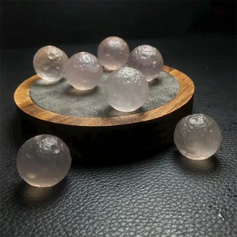 Natural Fluorite Moon Sphere Carving Healing Crystal Gemstone Fashion Jewelry Children DIY Gift 1PCS 18.8MM