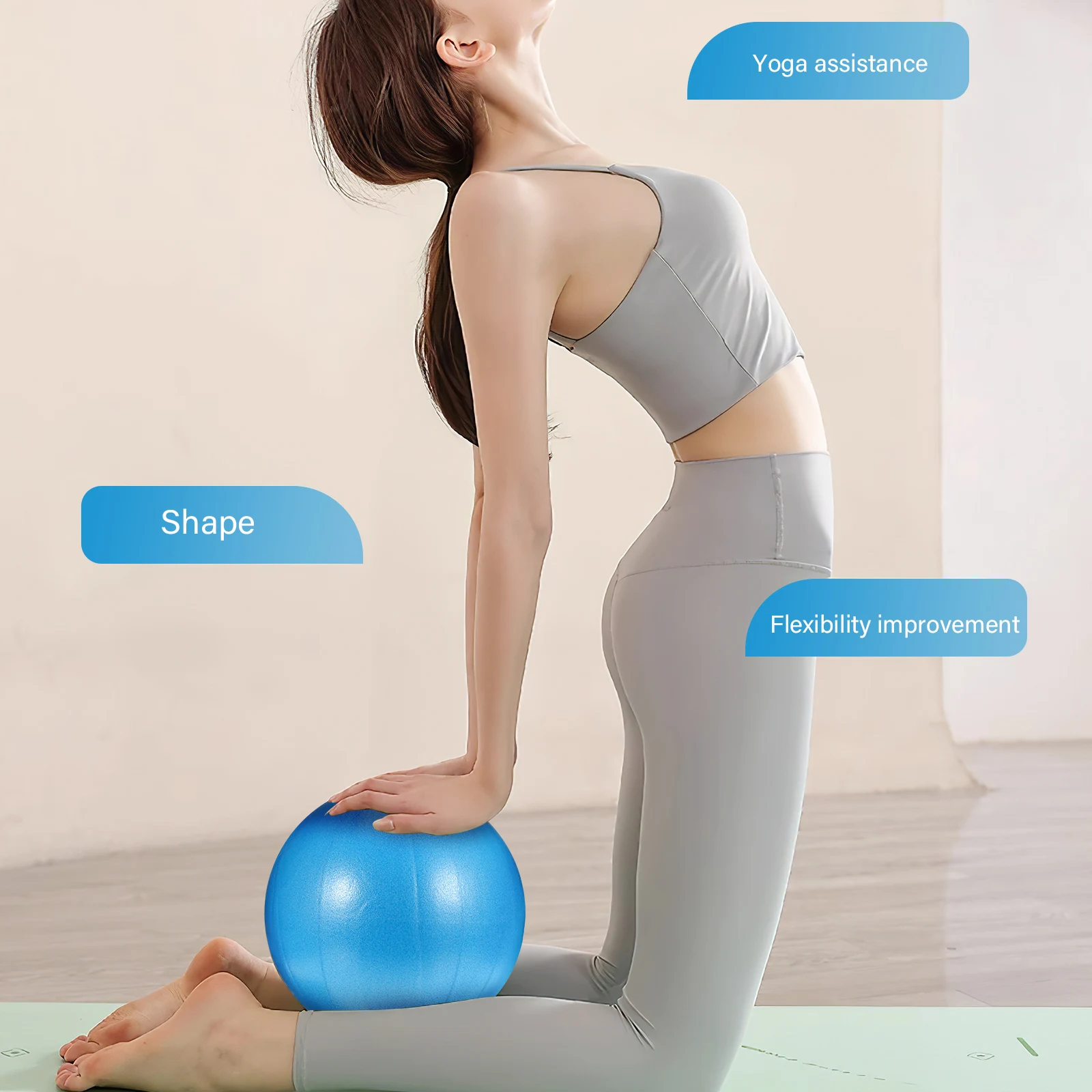 

Small Exercise Pilates Ball PVC Core Stability Training Yoga Accessory Portable Workout Ball Gym Fitness Equipment