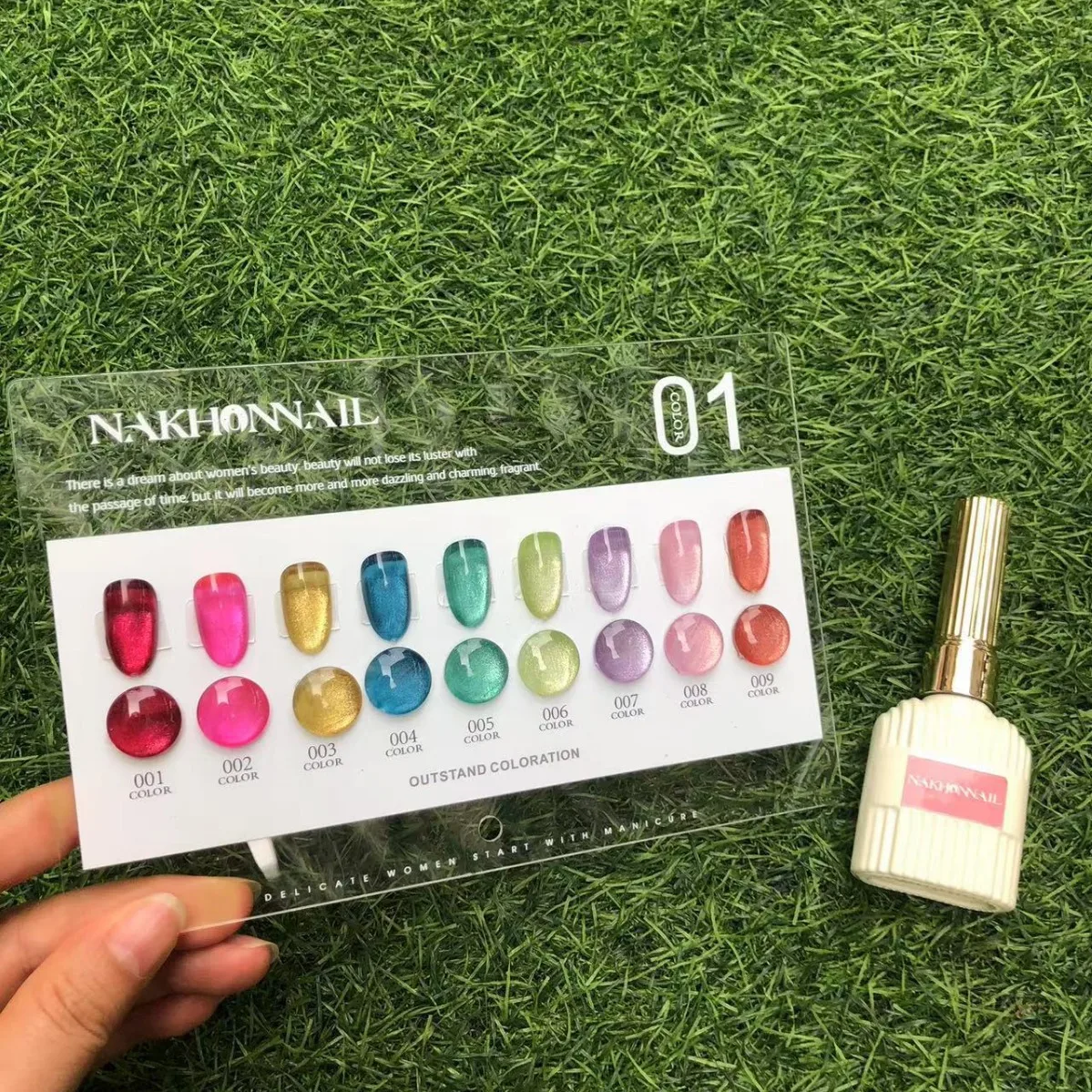 

NAKHONNAIL 9 color Fairy Cat eye set Armor oil glue color crystal stone cat eye flash nail glue Professional Nail salon