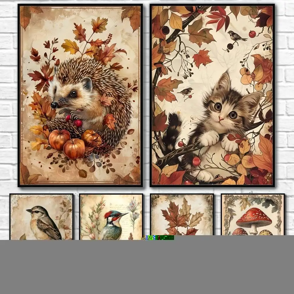 

Retro Fashion Animals Poster Home Living Bed Room Bar Hallway Sticky Wall Art Printing Waterproof Aesthetic Decor