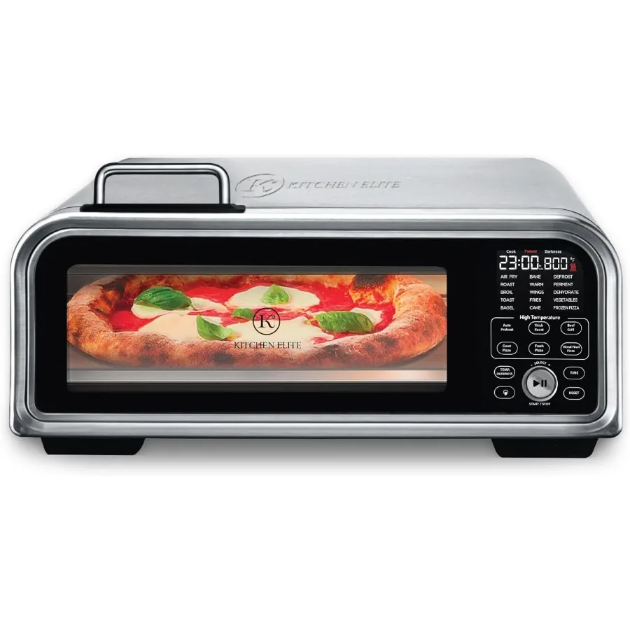 

15 in 1 Digital Toaster Oven Air Fryer Combo with Touch Panel and 12 Inch Pizza Capacity Stainless Steel Silver Versatile Kitch