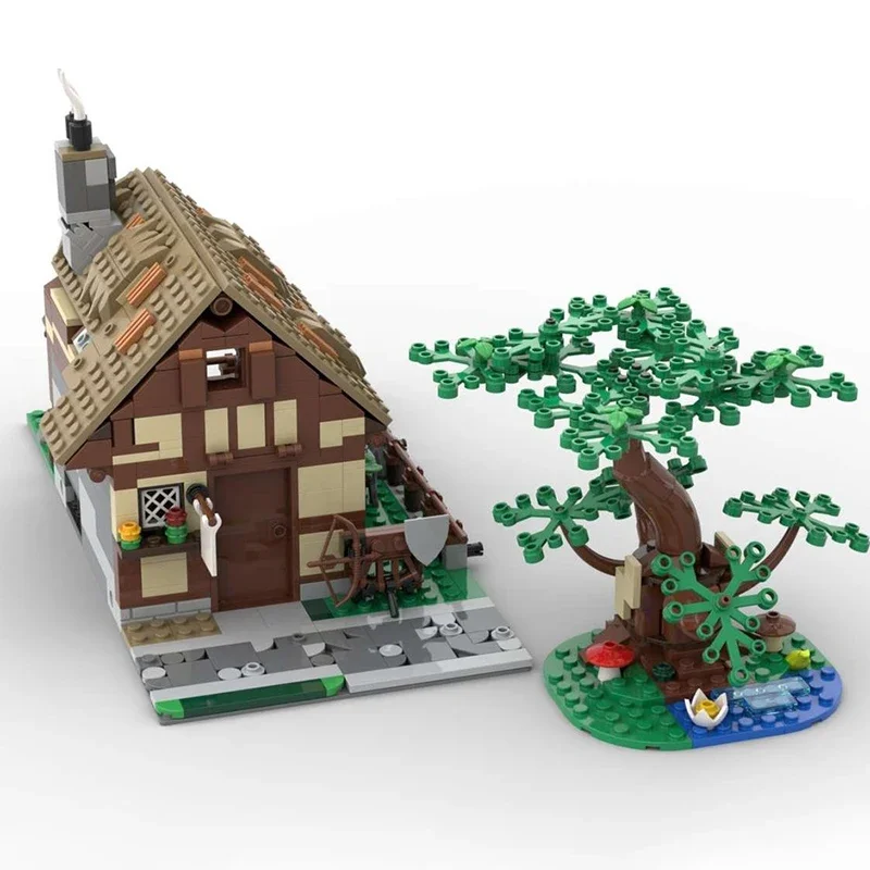 Medieval Castle Model Moc Building Blocks Workers Cabin (Jazz Tavern Add-On) Model Technology Brick Assembly Construction Toy
