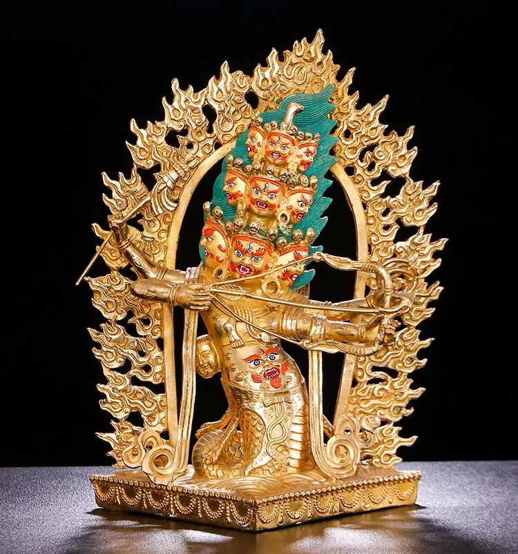 wholesale GOOD buddha statue # 32CM Large # Buddhism Thailand Nepal RAHULA Dharma God Buddha Gold-plated copper statue Talisman