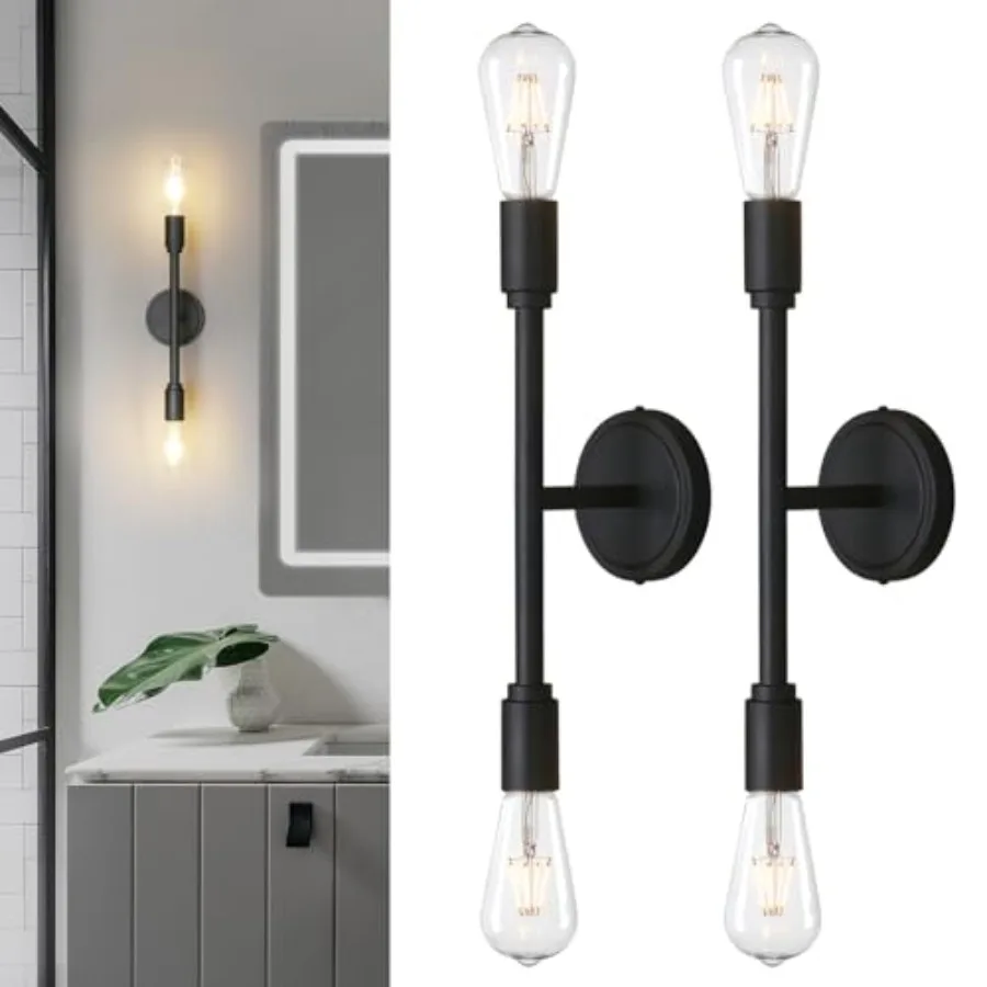 

Wall Sconces Set of Two, Modern Sconces Wall Lighting Fixtures, 2-Light Bathroom Light Over Mirror, Indoor Ceiling Light/Wall L