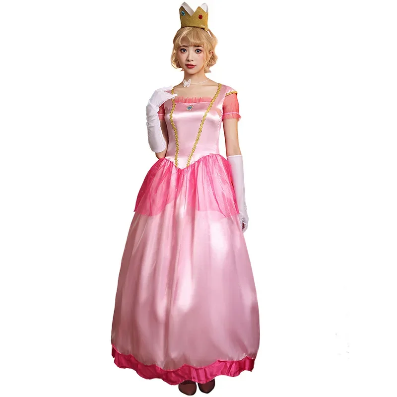 

Halloween Adult Cosplay Peach Princess Stage Costume