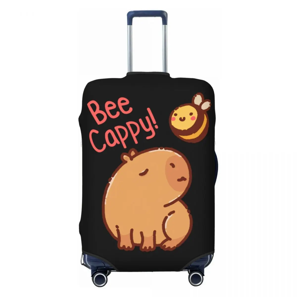 

Custom Bee Cappy Capybara Luggage Cover Protector Dust Proof Travel Suitcase Covers