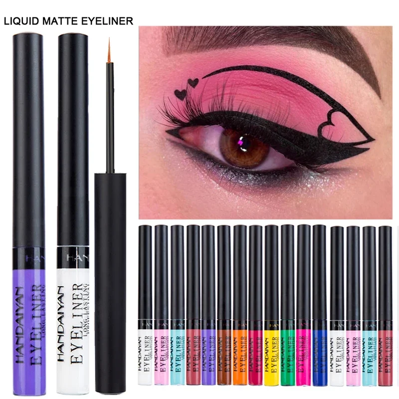 Matte Neon Liquid Eyeliner Pen 12 Colors Waterproof Fast Drying Lasting Blue White Pink Smooth Eyliner Pencil Makeup Cosmetics