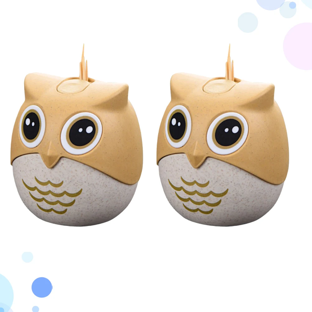 

2pcs Owl Shape Toothpick Holder Creative Cartoon Dispenser Household Box Environmental Hygienic Storage Case For Kitchen