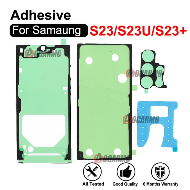 Zestaw naprawczy do Samsung Galaxy S23 Ultra Plus S23+ S23FE S23U: klej do przedniego ekranu LCD i tylna obudowa baterii, pełne naklejki zamienne.