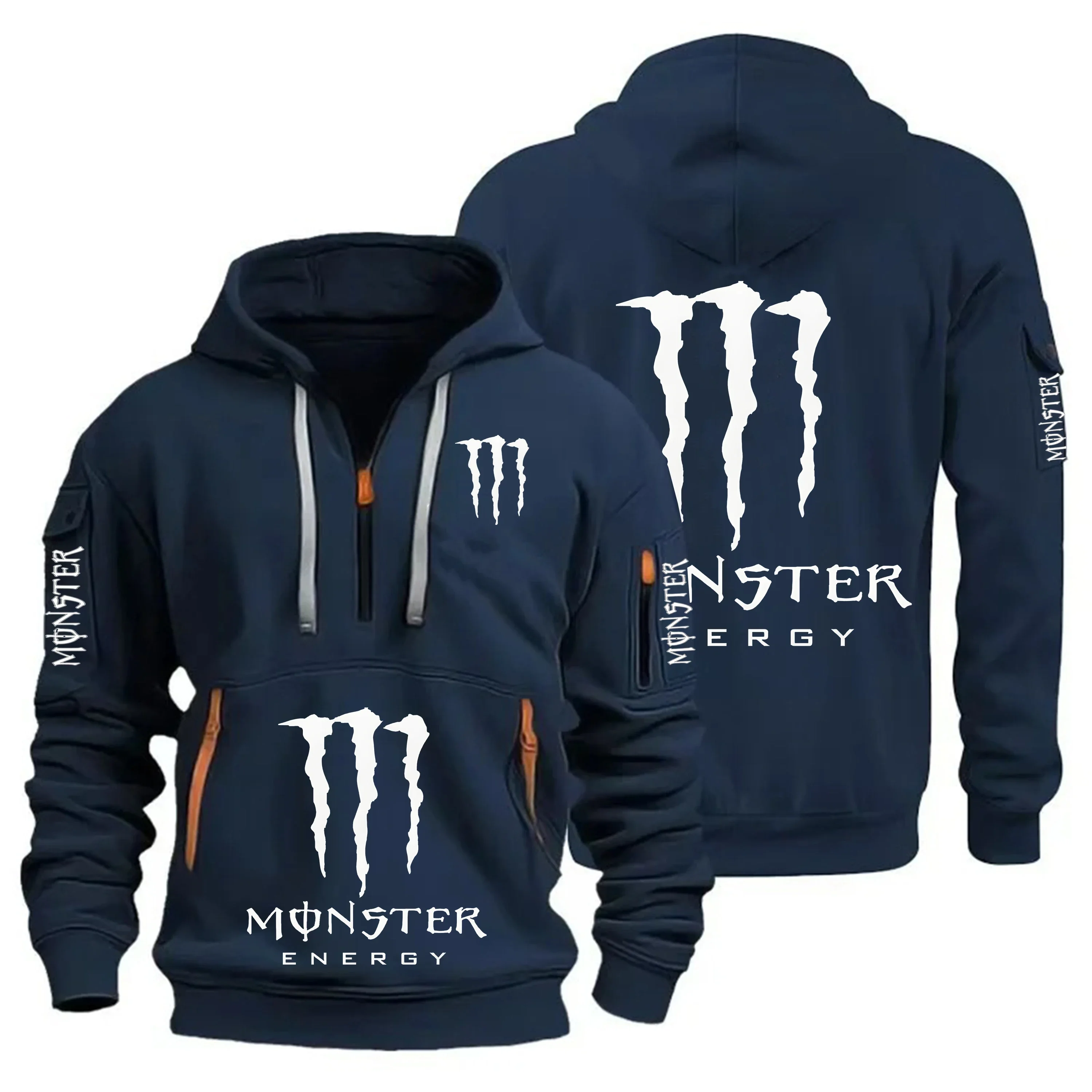 Monster Energy – Sudadera Deportiva con Capucha para Hombre, Nuevo Estilo 2026, Cierre de Cremallera, Manga Larga, Múltiples Bolsillos