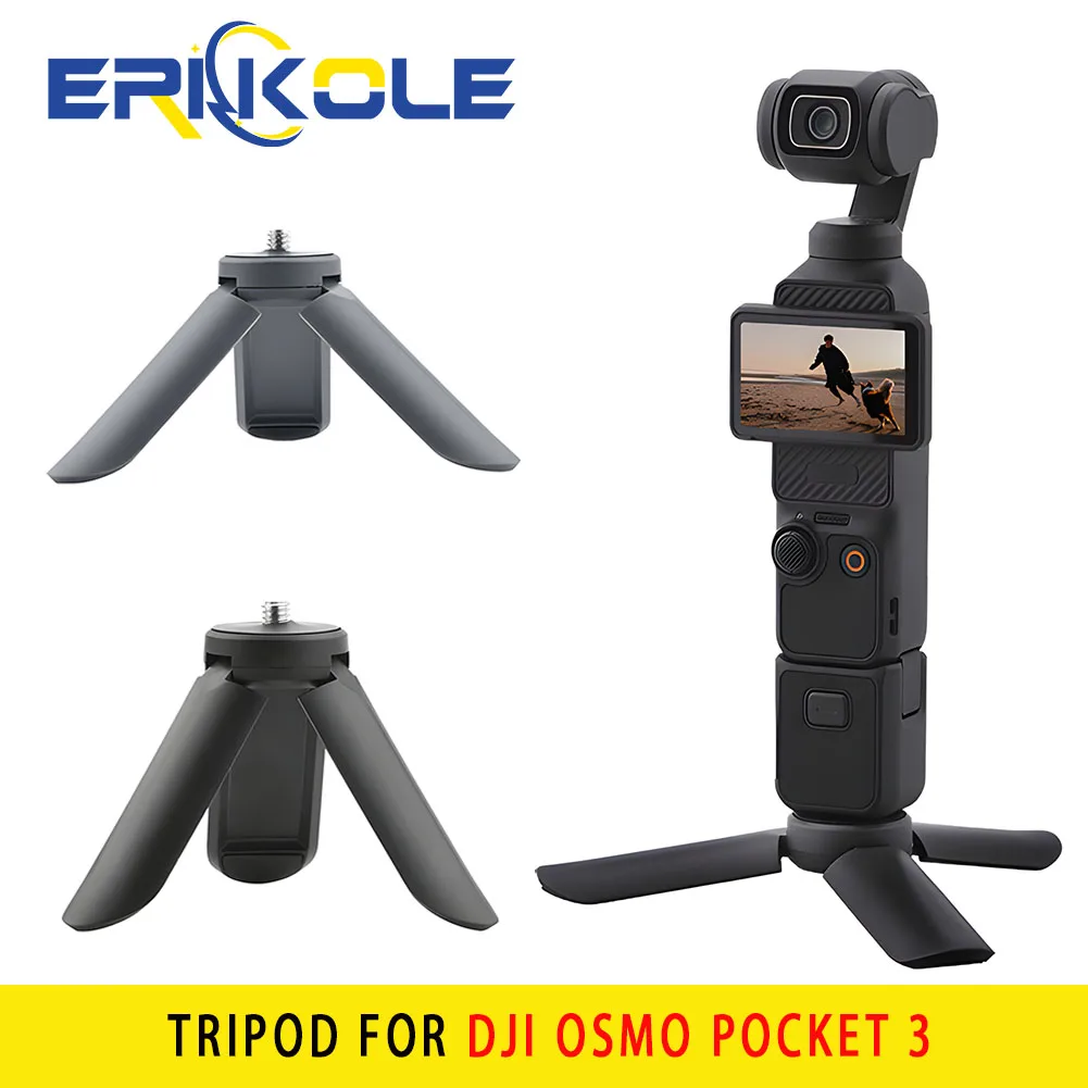 

Mini Grip Tripod, Foldable Desktop Stand Tripod w 1/4'' Screw for DJI Osmo Pocket 3, Insta360 X3, Gimbal Handle Grip Stabilizer