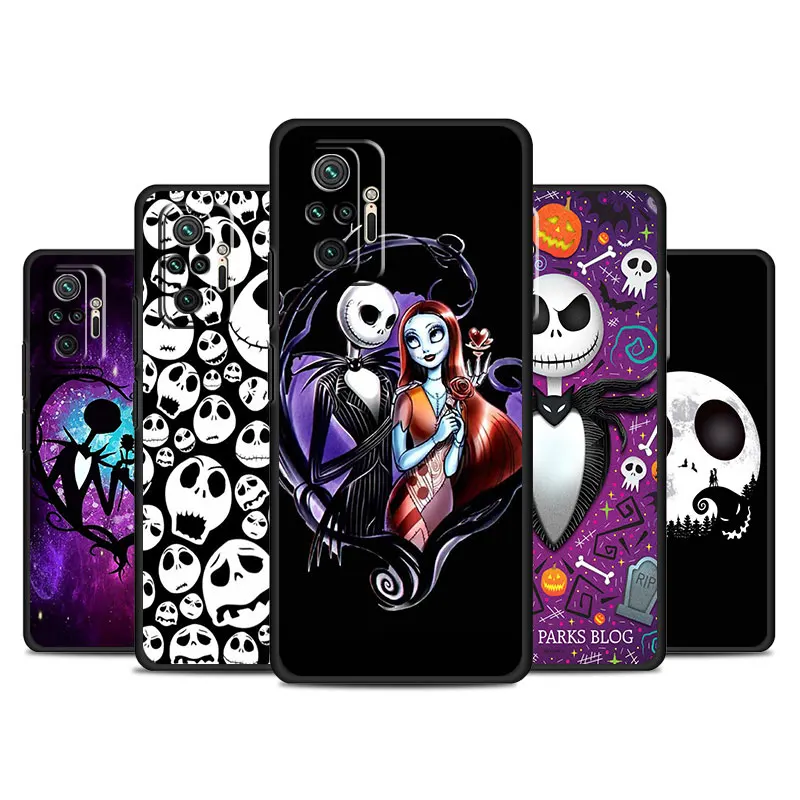 Funda For Xiaomi Redmi Note 11 10 Pro 12 12S 9S Phone Case 9 8 8T 7 12C 10C 9A 9i 9C 13 A1 Shell Jack Nightmare Before Christmas