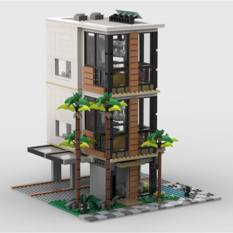 مدينة شارع عرض نموذج Moc قوالب بناء وحدات بناء نموذج التكنولوجيا كتل عيد الميلاد لتقوم بها بنفسك لعبة هدايا البناء #3