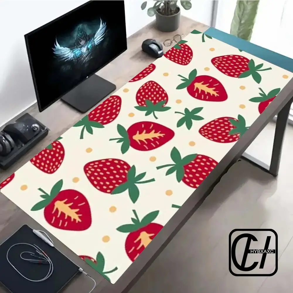 

Desks Decor Deskmat Flower Strawberry Design Mouse Pad Large Rubber Anti-slip PC Desk Accessories Mousepad Hd Gamer Keyboard Mat