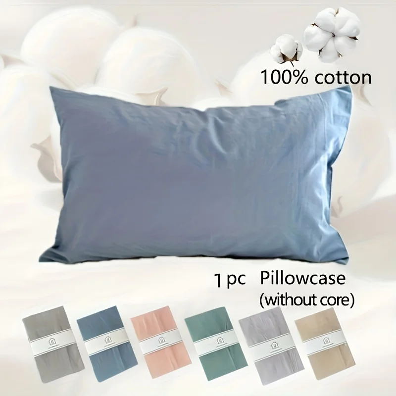 Taie d'oreiller en coton 200T, 50x80cm, housse de coussin, douce et confortable, housse de coussin respirante pour la décoration de la maison, 1 pièce