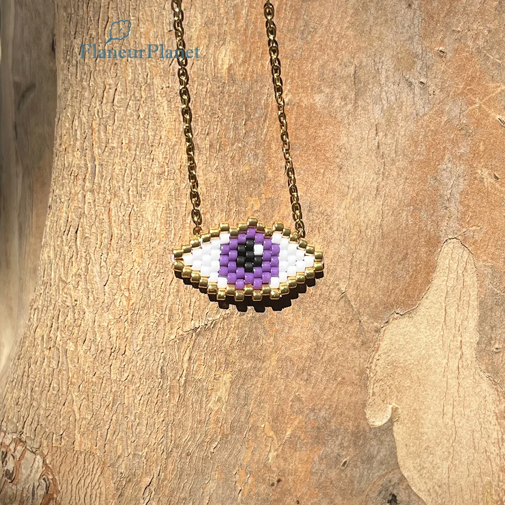 FlaneurPlanet TS Fans Merch Gifts الأرجواني Guardian Eye Necklace Aureate الفولاذ المقاوم للصدأ للفتيات