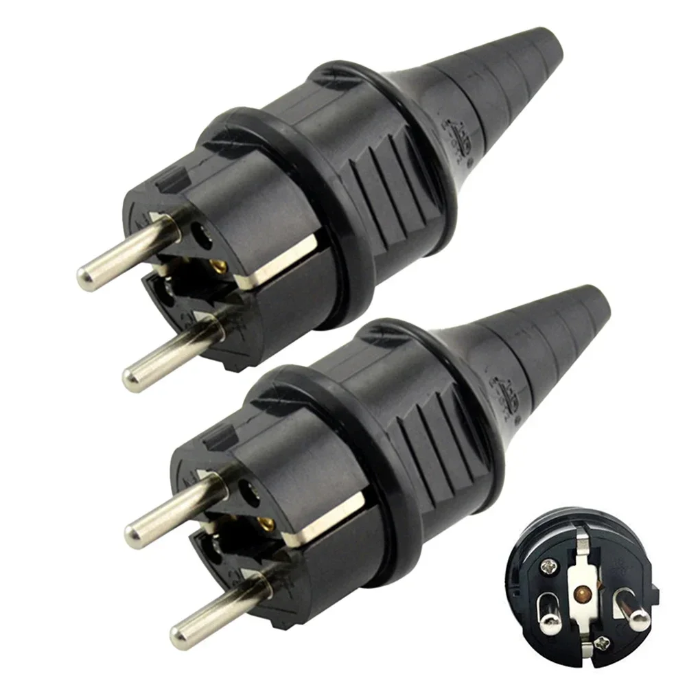 Black Plug Rainy Conditions 250V Contact Plug Kink Protection Plug Construction Site Plug Easy To Install Plug