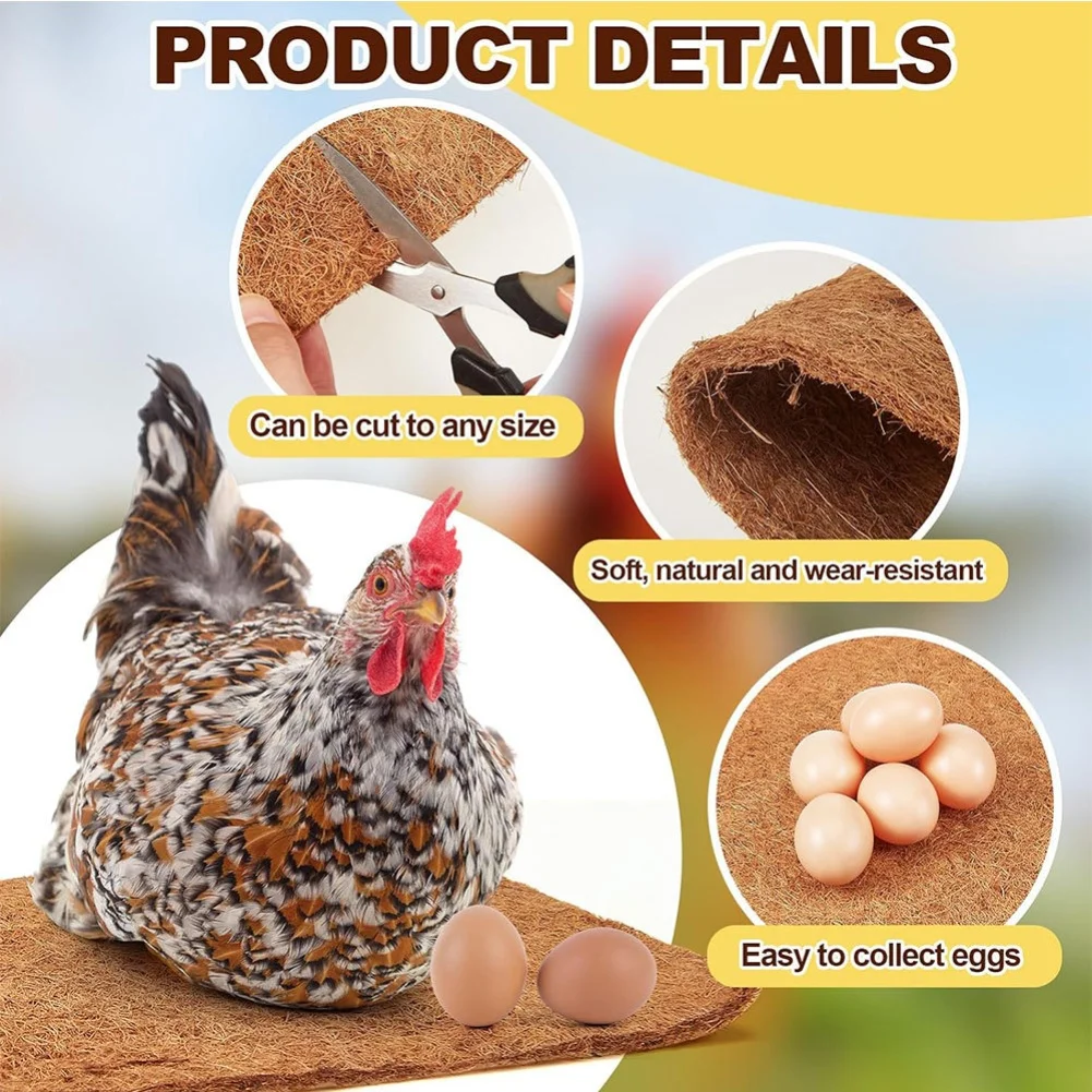 

6/10pcs ChickenNesting Pads 11.8in HensNest Bedding Mats ChickenNesting Box Liners Easily Cleaning Chicken Pet Supplies