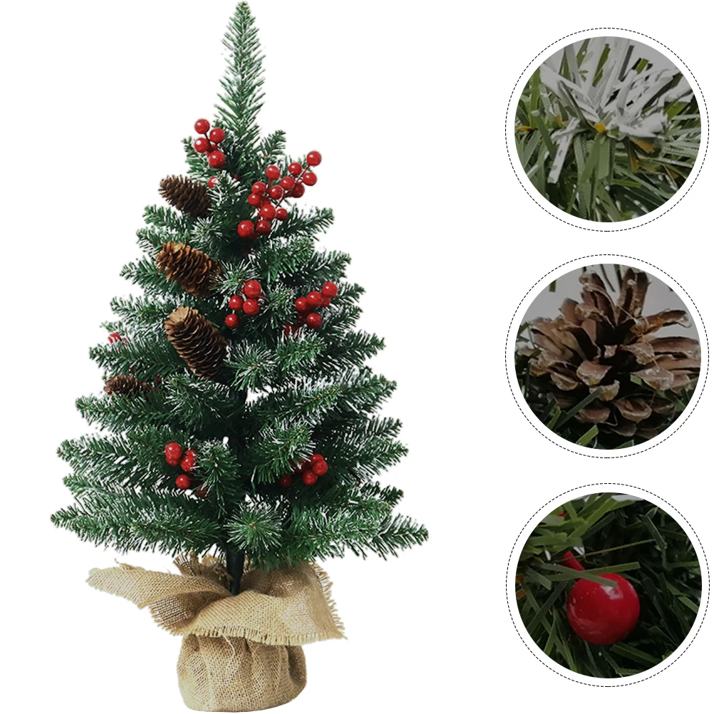 

Christmas Tree Ornaments Tabletop Festival Scene Decor Decorative Small Xmas Desktop Mini