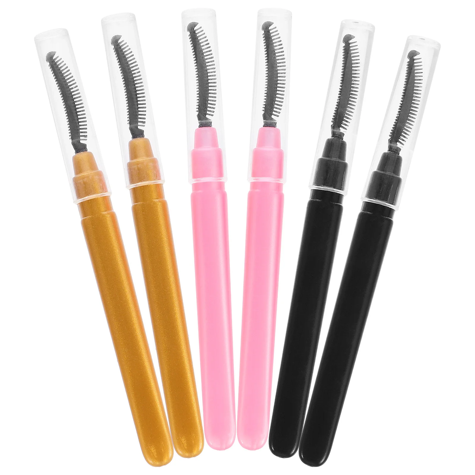 6 stuks Soft Touch siliconen wimperborstel voor delicate ogen Stijlvol kleurontwerp Lichtgewicht reisformaat Mascara Wand