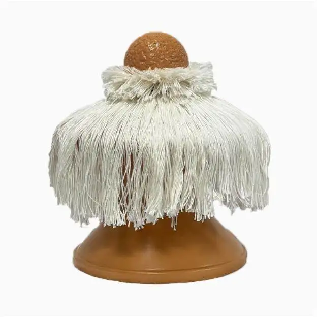 Modern medieval wabi-sabi wind geometry pure handmade home decoration fringed mushroom modeling yellow design art ornament