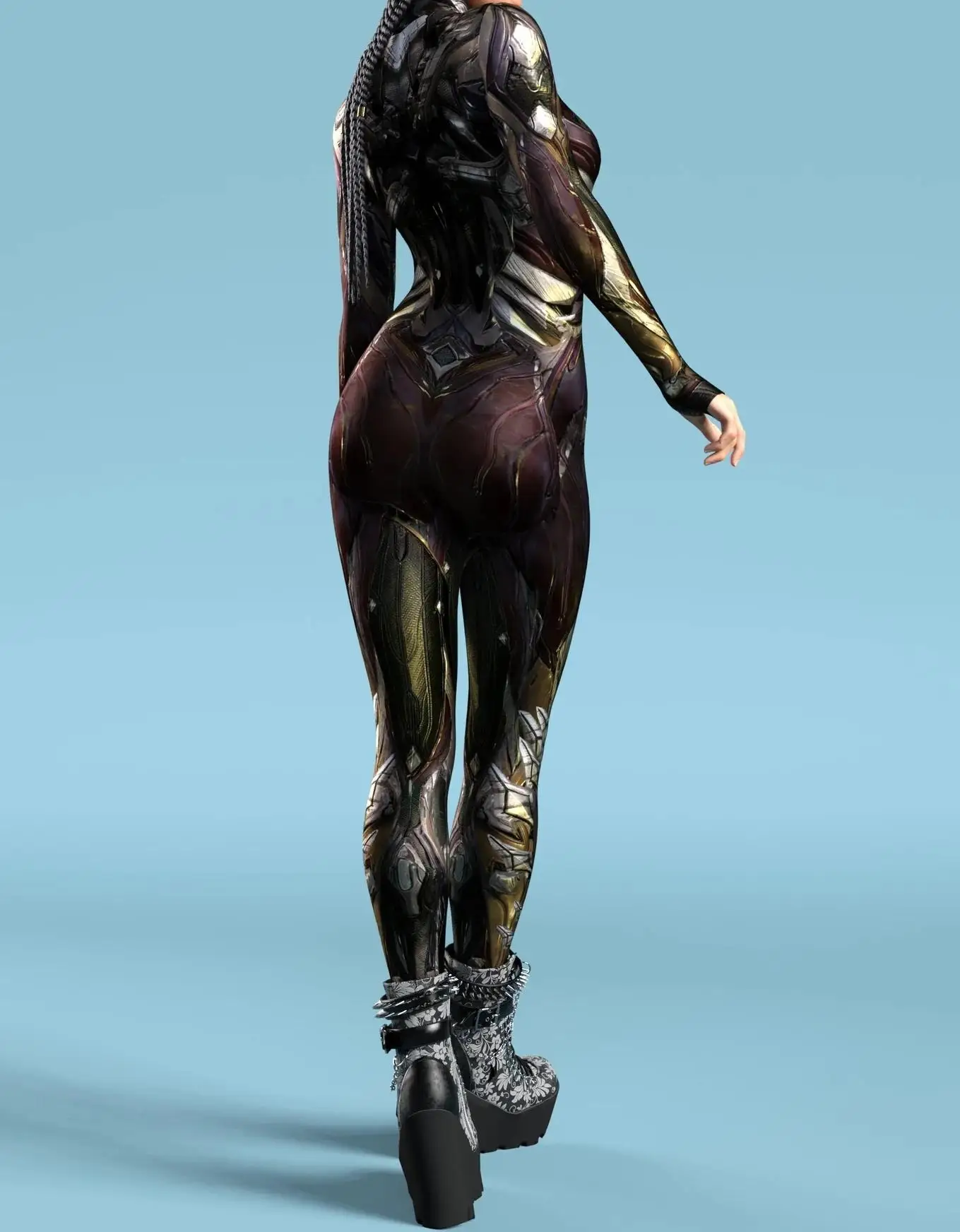 Cooles mechanisches Rüstungs-Cosplay-Kostüm für Frauen, Punk-Bodysuit, elastischer Jumpsuit für Feiertagspartys, ausgefallene Aerial-Yoga-Auftritte, Catsuit – Detail 38
