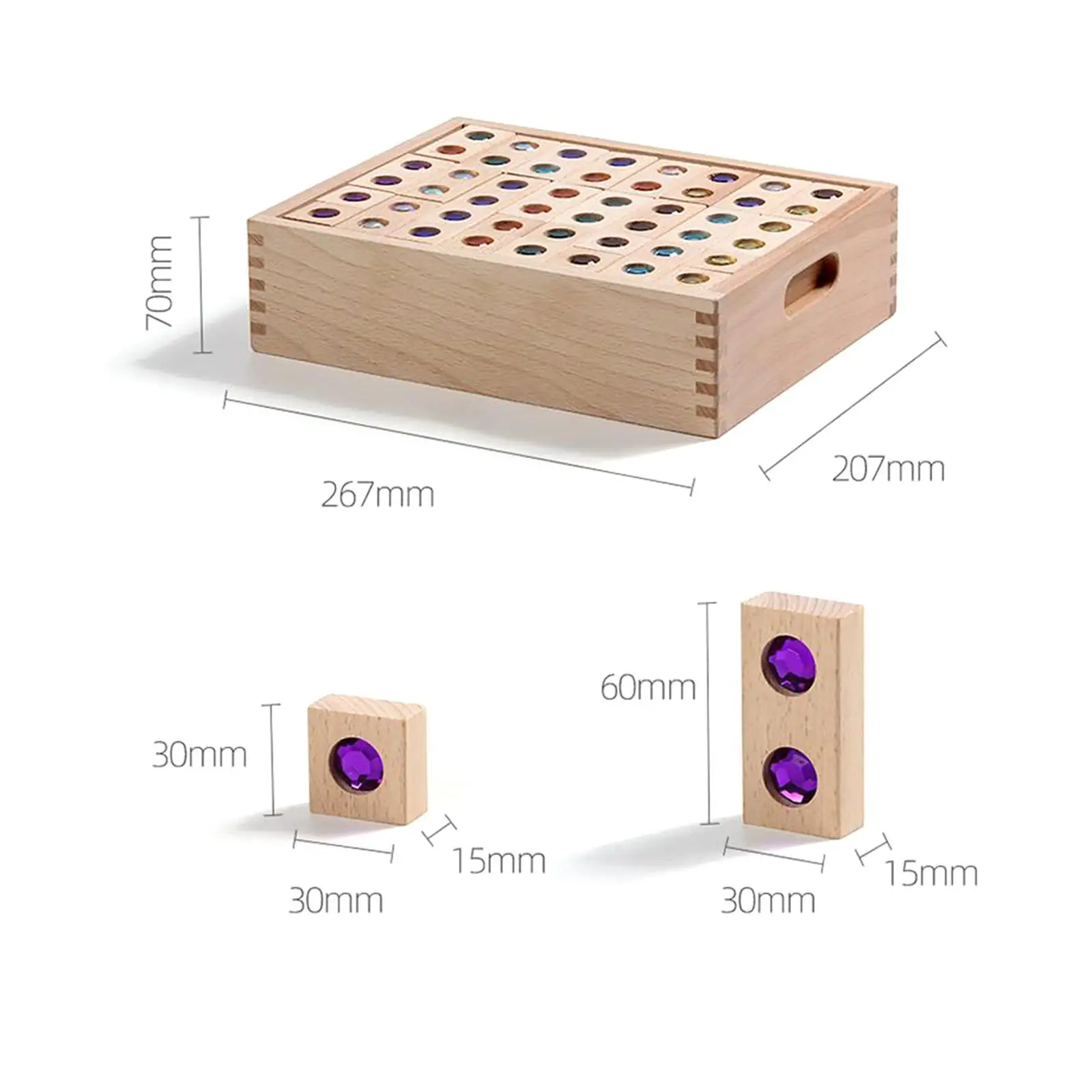 128 Stück Regenbogen Stapels piel Regenbogen blöcke Lehrmittel Acryl block Bau Spielzeug Holz Stapel blöcke für Kinder