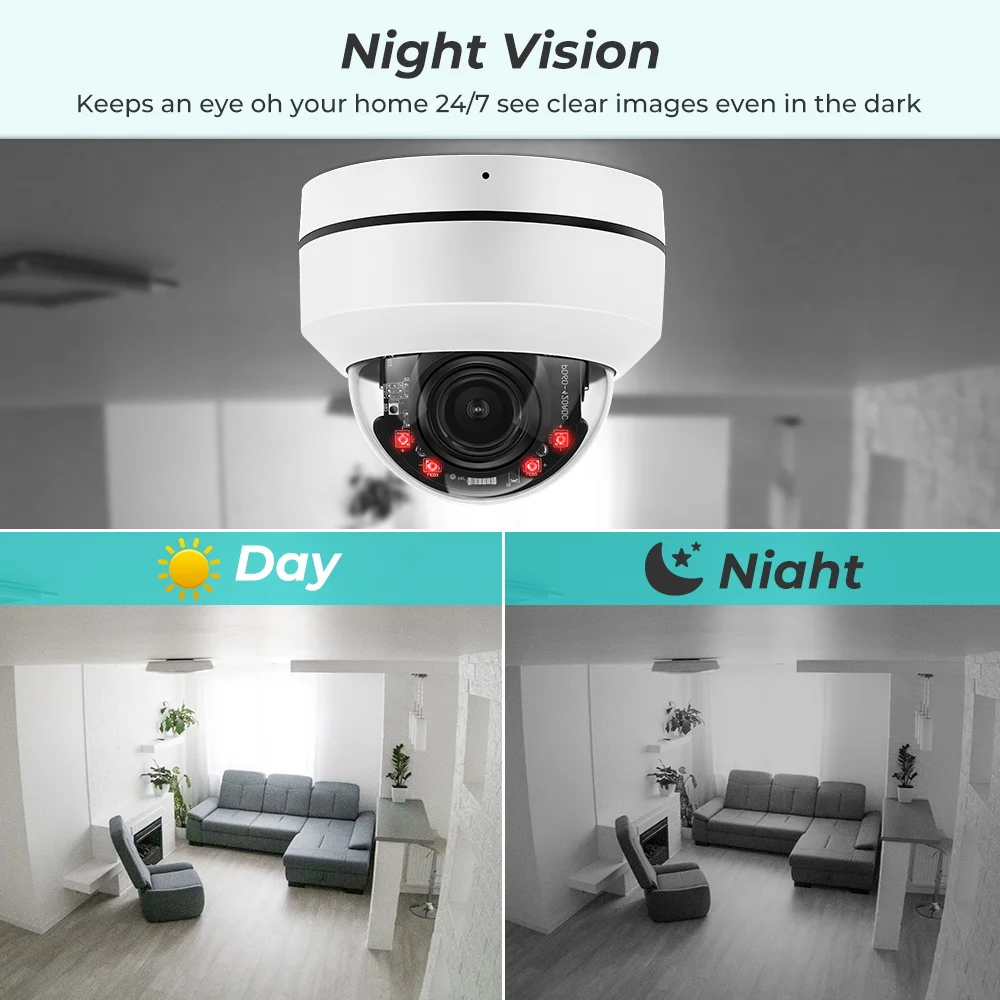 8MP 4K PTZ PoE Sicherheitskamera Wasserdicht 5X Optional Zoom 2,8-12mm Weitwinkel CCTV Kamera Metall Nachtsicht Überwachung CAM – Detail 9