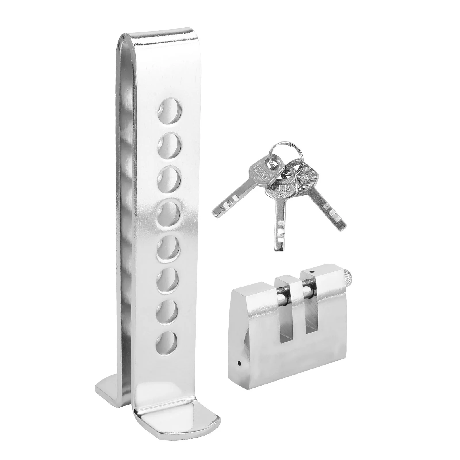 

Auto Anti- Clutch Lock Car Brake Stainless Steel Security 7 Holes Fit Most Cars Suvs 3 Spare Keys Sliver