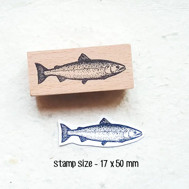 Fish Stamp Scrapbooking Ocean Marine Life Journaling Diary Decoration DIY Craft Kawaii Wooden Stamps — zdjęcie produktu 5
