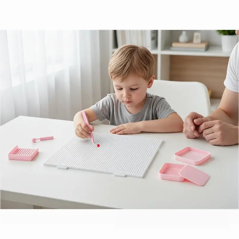 1Set Fuse Beads Tool Kit Peg Board Tweezers Storage Boxes Bead Scoop For Kids Adults DIY Craft Making