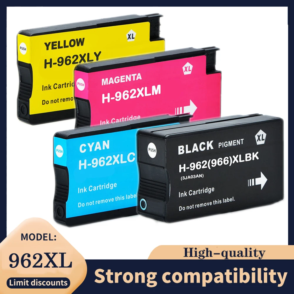 4Color Printer 962 966 XL Compatible Color Inkjet Ink Cartridge 962XL 966XL For HP 962 for HP OfficeJet Pro 9015 9020 9025