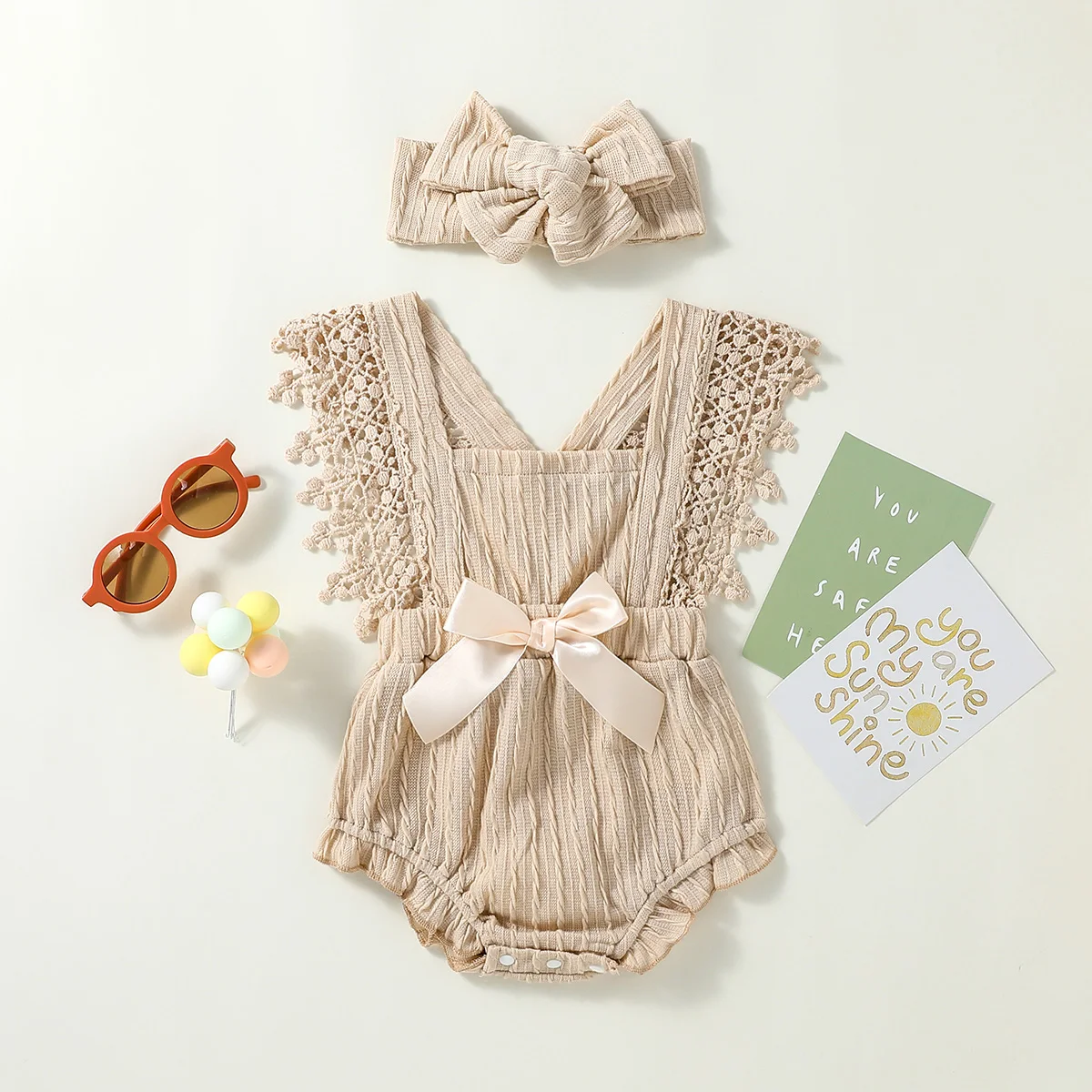 

2024 Baby Girl Cute Summer Sleeveless Solid With Bow Dress For Streetwear Outdoor +Clothig